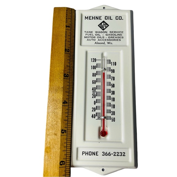 Mehne Oil Co. Skelly Advertising Thermometer - Vintage Almond, Wisconsin Gas Sta - Picture 4 of 4